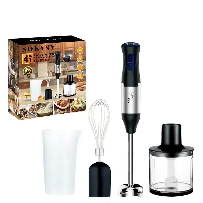 Blend, whisk, and chop with ease! The Houselin 1000W 4-in-1 hand blender offers power and versatility for smoothies, soups, sauces, and more.