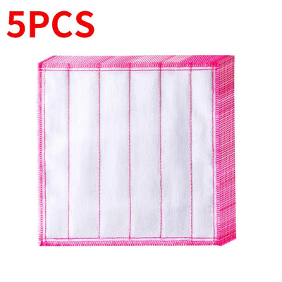 5Pcs cotton kitchen towels, eco-friendly, super absorbent, reusable dishcloths for daily kitchen cleaning.
