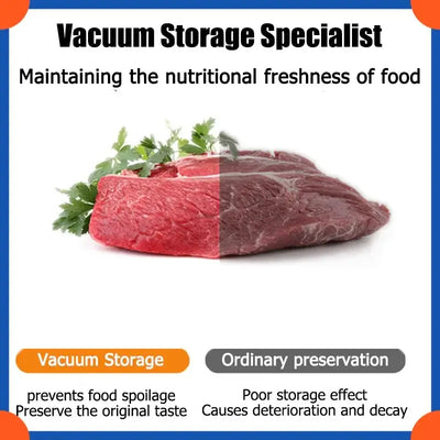 Vacuum sealer machine with built-in cutter for food storage