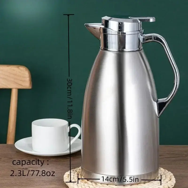 Crafted from premium SUS304 stainless steel, this vacuum-insulated Roman kettle keeps beverages hot or cold for hours. Perfect for home or outdoor use.