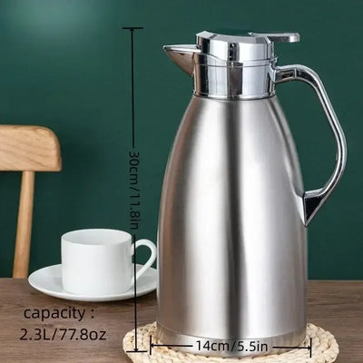Crafted from premium SUS304 stainless steel, this vacuum-insulated Roman kettle keeps beverages hot or cold for hours. Perfect for home or outdoor use.