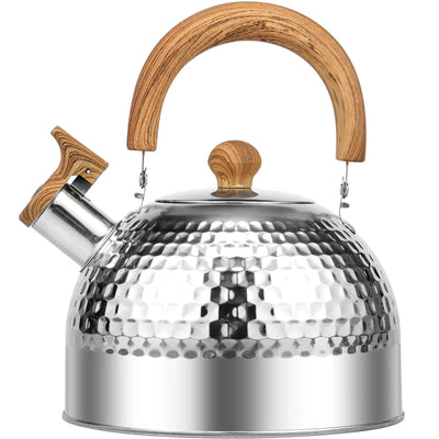 Boil in style with this rustproof stainless steel tea kettle. The anti-scald handle and loud whistle ensure safety and convenience with every brew.