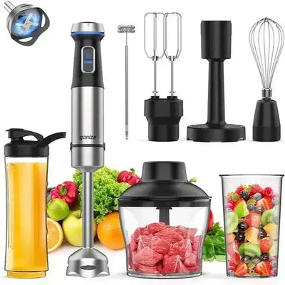 Blend, chop, whisk, and puree with ease using this 5-in-1 hand blender. Featuring 16 speed settings and a stainless steel blade for smooth, precise results.