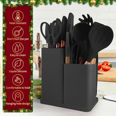 Heat-resistant non-stick cooking tools and knives set
