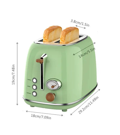Retro kitchen toaster with grill, smart breakfast maker.