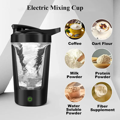 Blend on the go with this 450ml electric shaker cup—perfect for protein shakes, smoothies, or supplements. Ideal for travel, gym, or office use.