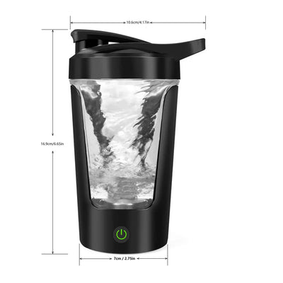 Blend on the go with this 450ml electric shaker cup—perfect for protein shakes, smoothies, or supplements. Ideal for travel, gym, or office use.