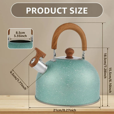 Boil in style with this 3L stainless steel whistle kettle. Thickened design ensures durability, while the whistle alerts you when water’s ready.