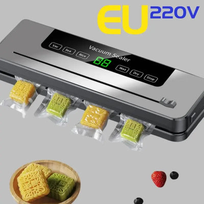 Vacuum sealer machine with built-in cutter for food storage