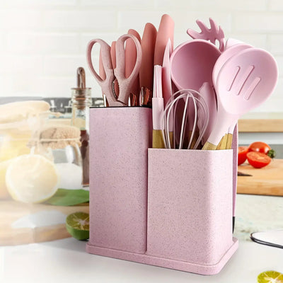 Heat-resistant non-stick cooking tools and knives set