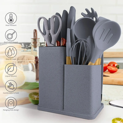 Heat-resistant non-stick cooking tools and knives set