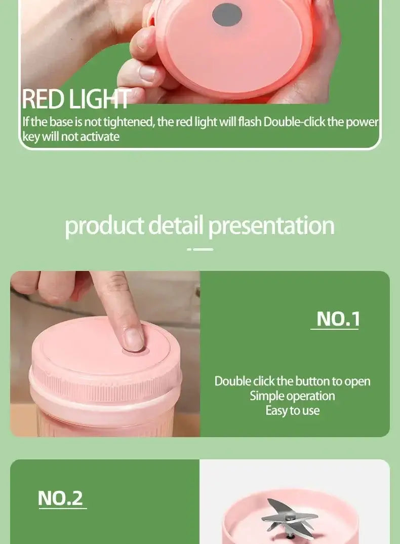 portable milkshake machine with 6 blade design