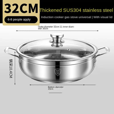 Crafted from 304 stainless steel, this thickened soup pot is non-stick, durable, and perfect for all stovetops—including induction and gas.