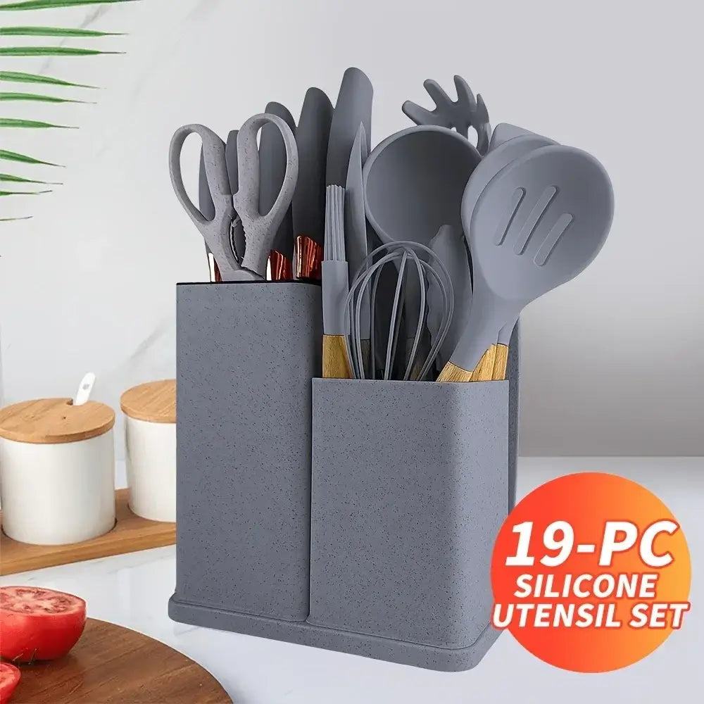 Heat-resistant non-stick cooking tools and knives set