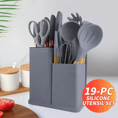 Heat-resistant non-stick cooking tools and knives set