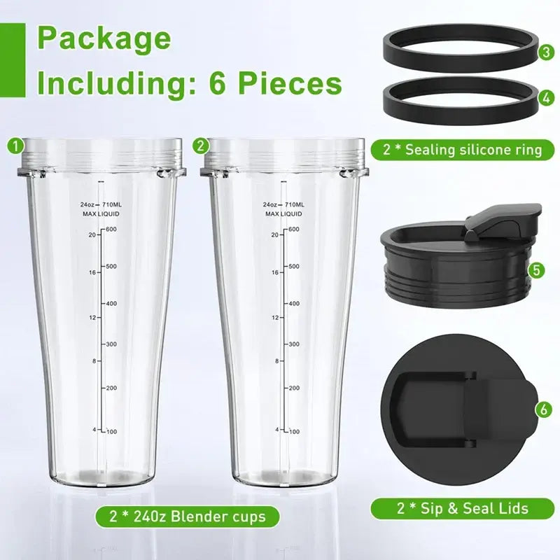 Upgrade your blending game with 24oz Ninja cups, secure lids, and a durable blade—perfectly compatible with Nutri Ninja Auto IQ.