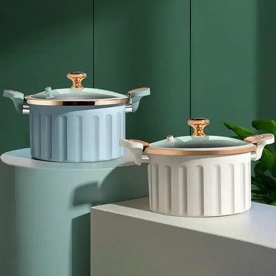 Cook smarter with this 8L Korean-style enamel pressure pot. Non-stick, vacuum-sealed, and perfect for slow stews, soups, and rich broths.
