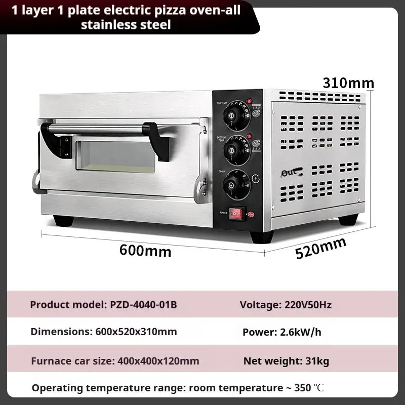 Bake smarter with this multifunctional electric oven—ideal for pizza, pastries, and all your bakery needs. Precision, power, and consistency in every batch.