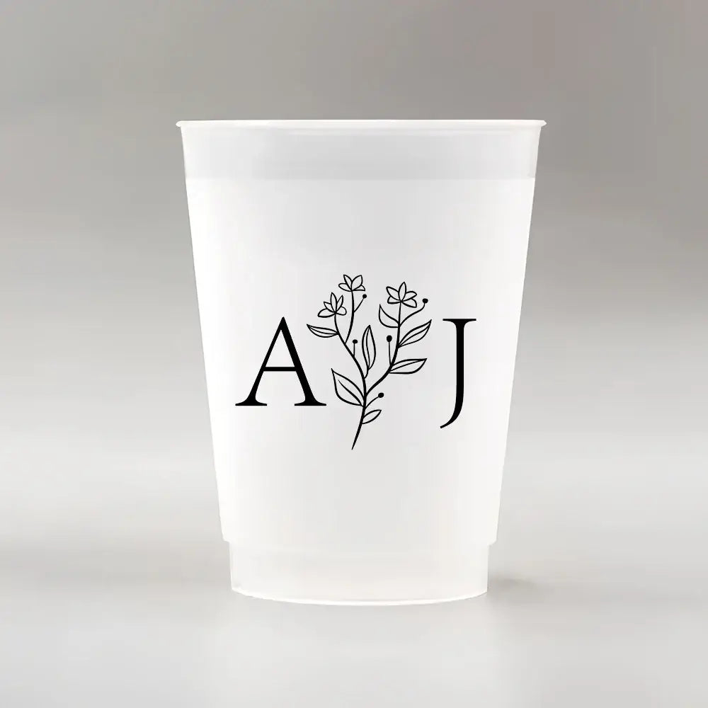 Make your big day unforgettable with our 12oz frosted plastic cups—customized with names, dates, or quotes for the perfect personal touch.