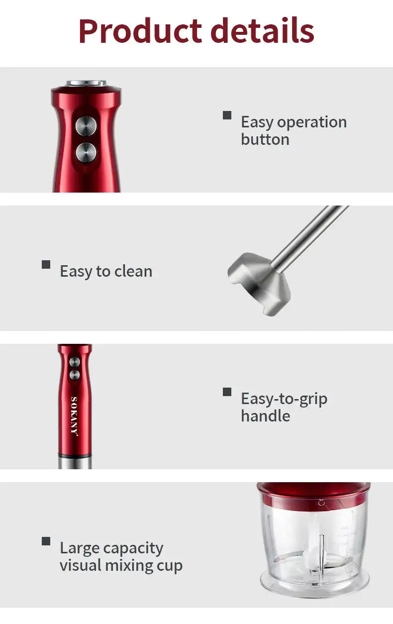 electric immersion hand blender 5 in 1 with whisk