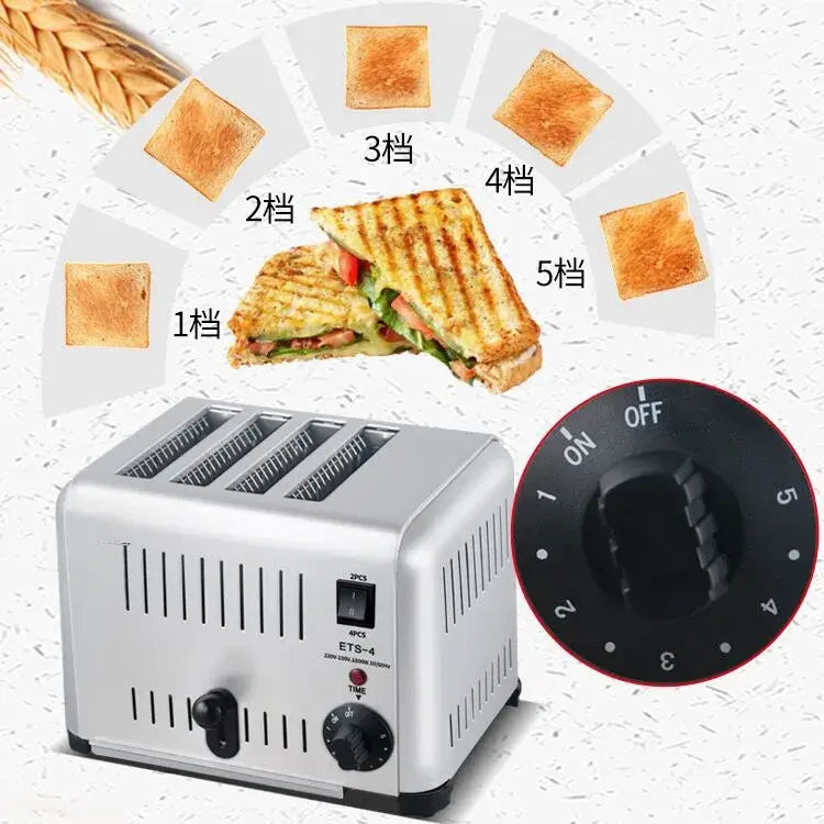 Stainless steel sandwich toaster for breakfast kitchens