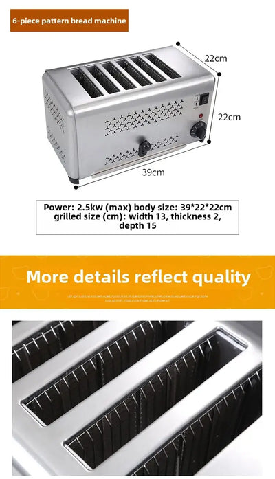 Stainless steel sandwich toaster for breakfast kitchens