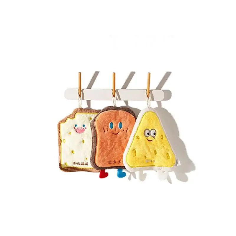 Soft and fun kitchen hand wipe with a hanging loop—quick-dry flannel fabric makes cleanup easy and stylish.
