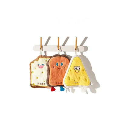 Soft and fun kitchen hand wipe with a hanging loop—quick-dry flannel fabric makes cleanup easy and stylish.