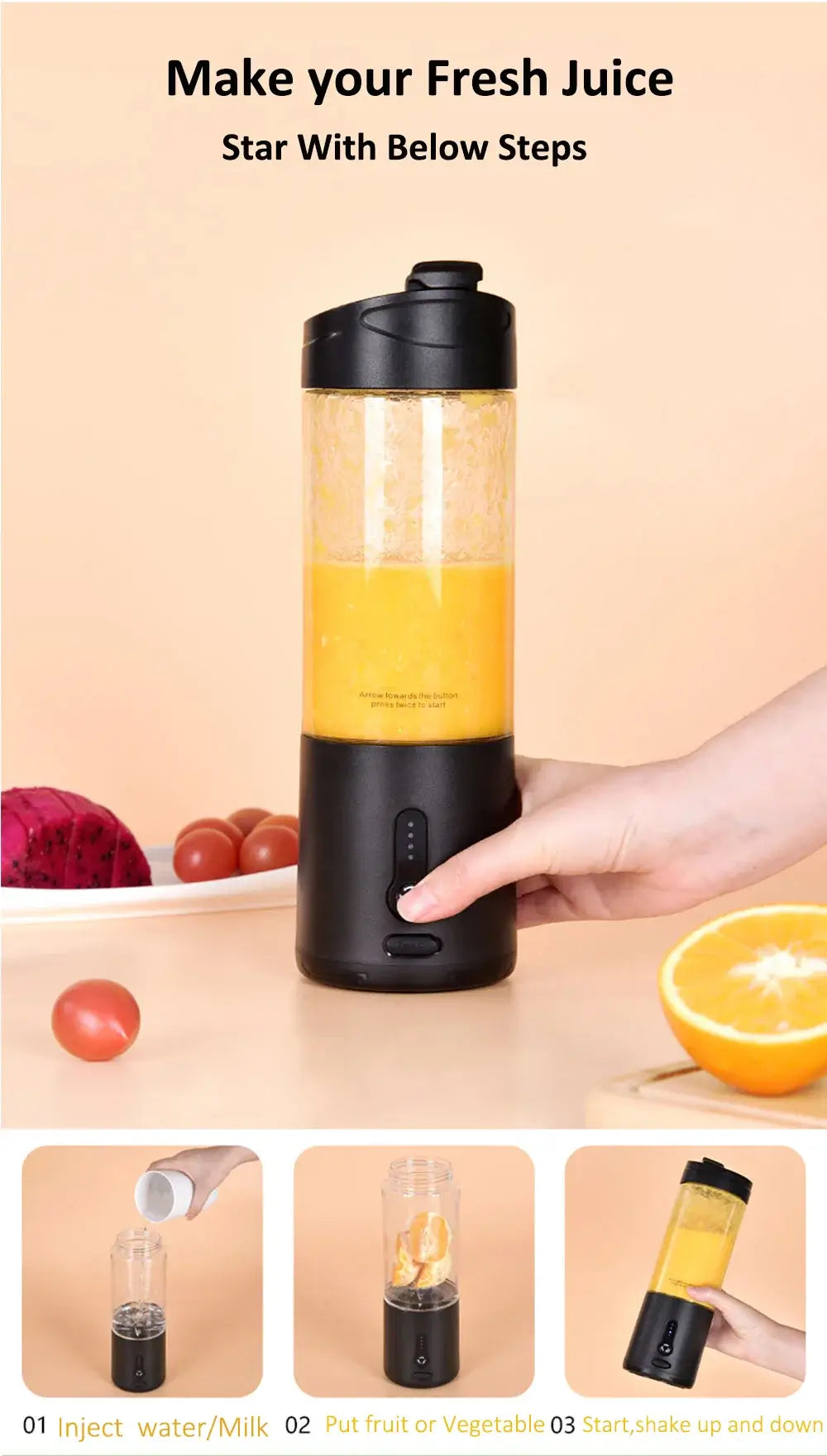 rechargeable fruit juicer portable blender mixer