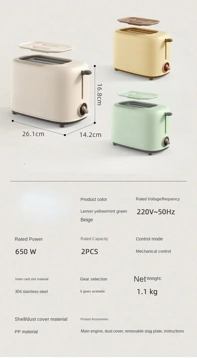 Automatic bread toaster for sandwich and slice heating