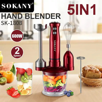 electric immersion hand blender 5 in 1 with whisk