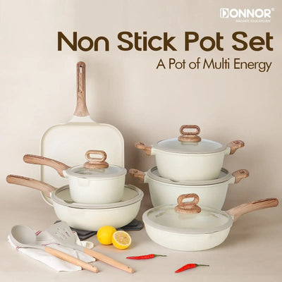 Oven-safe stainless steel cookware set for kitchen use