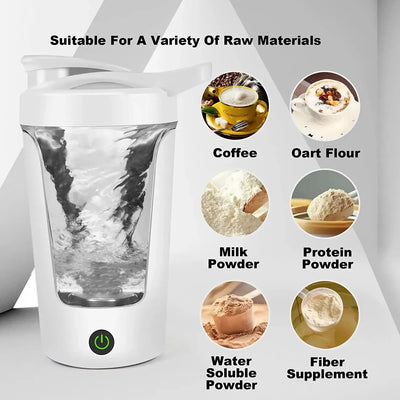 Blend on the go with this 450ml electric shaker cup—perfect for protein shakes, smoothies, or supplements. Ideal for travel, gym, or office use.