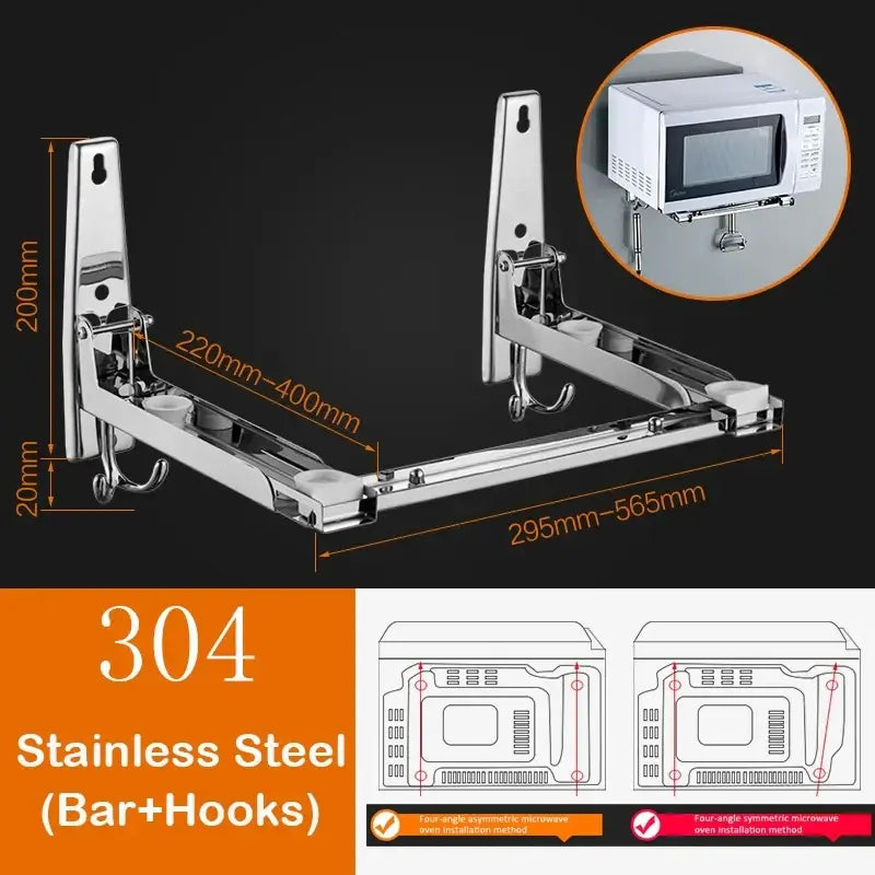 Maximize your kitchen space with this foldable, wall-mounted oven rack. Made from durable stainless steel, it’s strong, retractable, and easy to install.