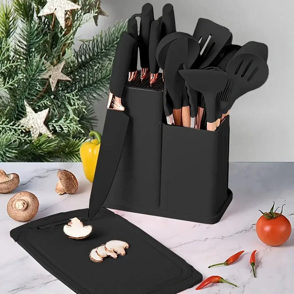 Heat-resistant non-stick cooking tools and knives set