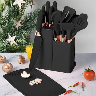 Heat-resistant non-stick cooking tools and knives set