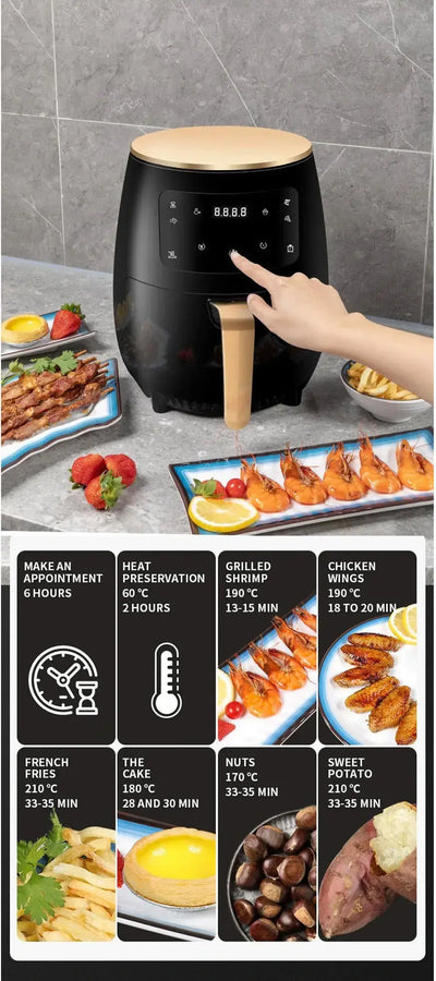 15L smart electric air fryer with touchscreen display