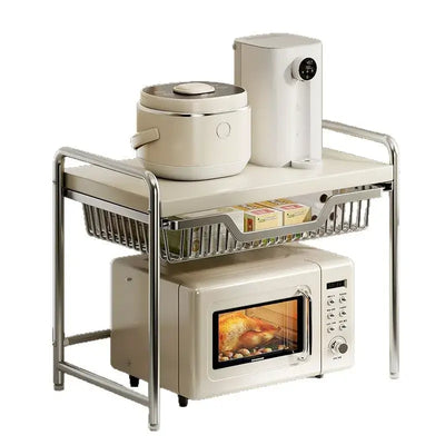 Maximize your kitchen space with this sturdy, multi-layer shelf. Perfect for your microwave, rice cooker, and everyday utensils.