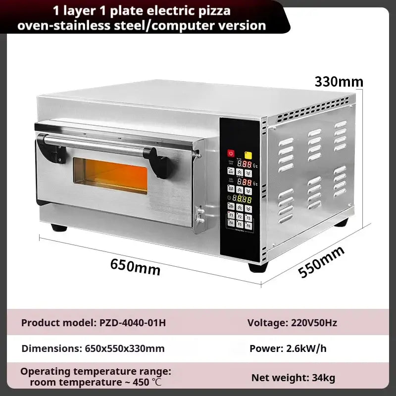 Bake smarter with this multifunctional electric oven—ideal for pizza, pastries, and all your bakery needs. Precision, power, and consistency in every batch.