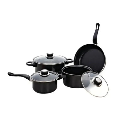 Complete kitchenware set including small frying pan and shovel