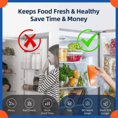 Vacuum sealer machine with built-in cutter for food storage