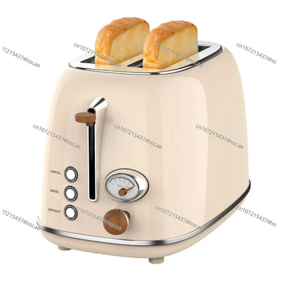 Retro kitchen toaster with grill, smart breakfast maker.