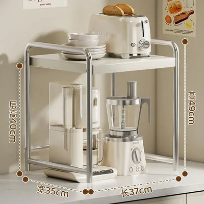 Maximize your kitchen space with this sturdy, multi-layer shelf. Perfect for your microwave, rice cooker, and everyday utensils.