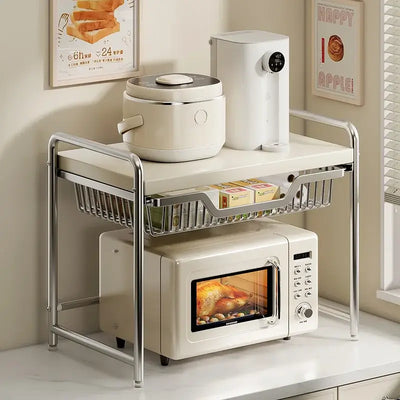 Maximize your kitchen space with this sturdy, multi-layer shelf. Perfect for your microwave, rice cooker, and everyday utensils.