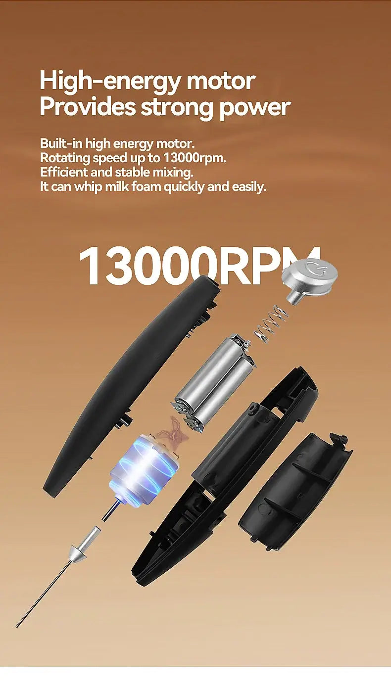 Wireless hand blender for eggs and milk frothing