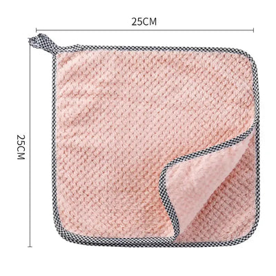 Hangable absorbent dish cloths for household cleaning