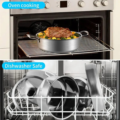 3-ply pots and pans set with stay-cool handles
