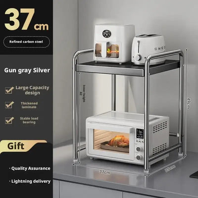 Maximize your kitchen space with this sturdy, multi-layer shelf. Perfect for your microwave, rice cooker, and everyday utensils.
