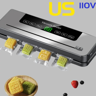 Vacuum sealer machine with built-in cutter for food storage